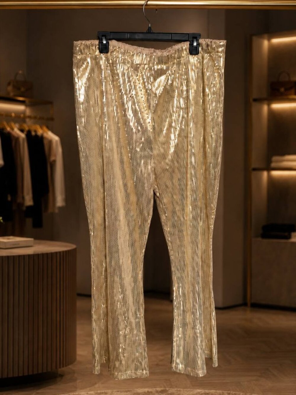 Famous Aldi Gold Pants Wide Leg XL New with Tags